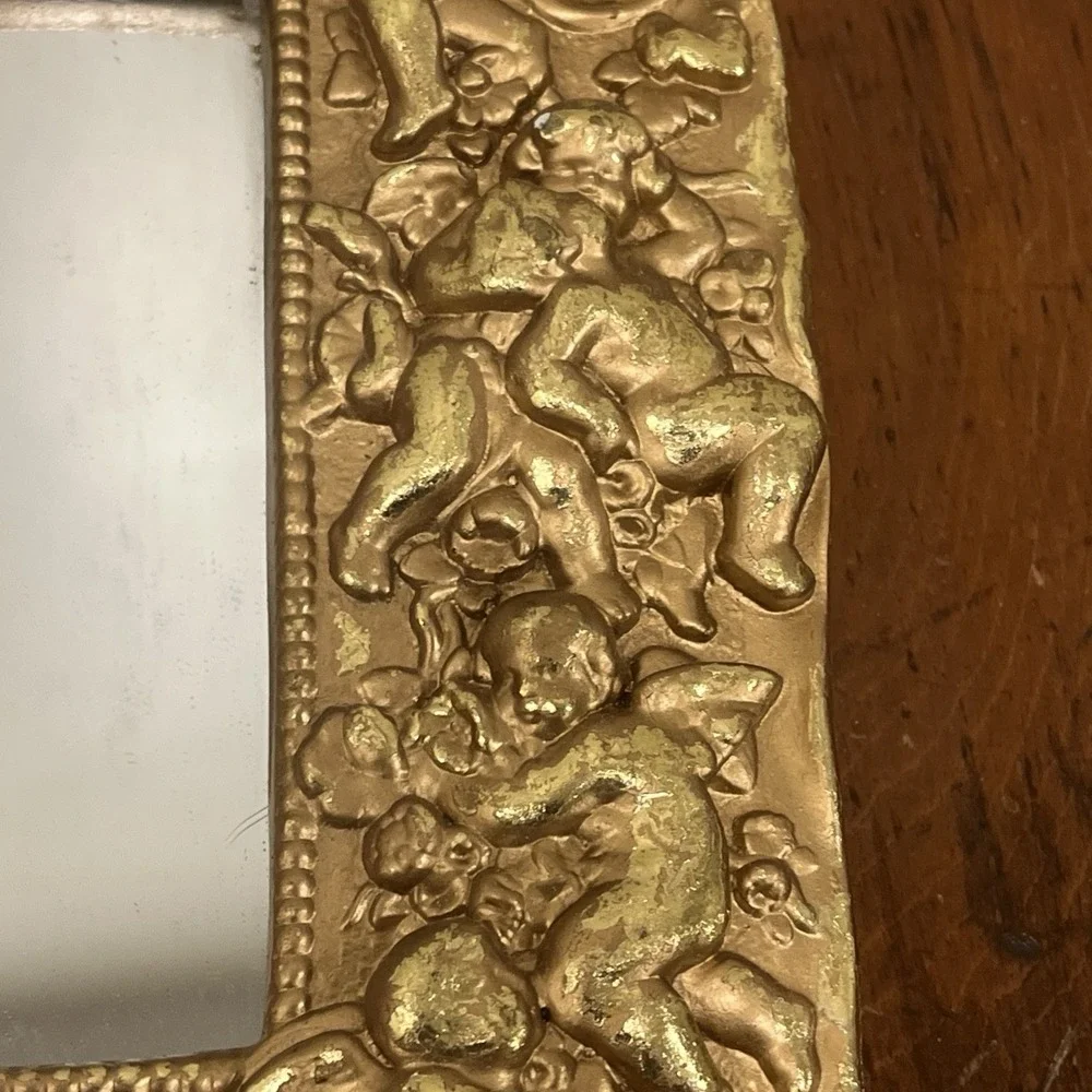 Gilt Gold Cherub Mirror 10 1/2